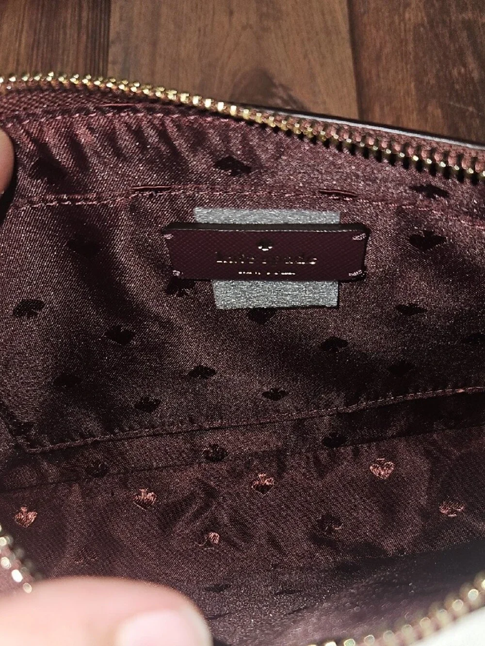 kate spade Maroon and Rose Glitter Crossbody Bag